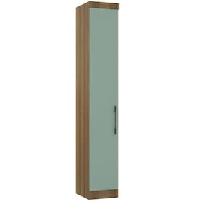 Guarda Roupa Modulado 38cm 1 Porta Paris Luciane Móveis Avelã Pf Com Verde Pf