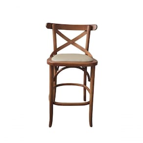 Banqueta Bruna X Miolo Estofada Gourmet Bancada Bistrô Castanho Mogno