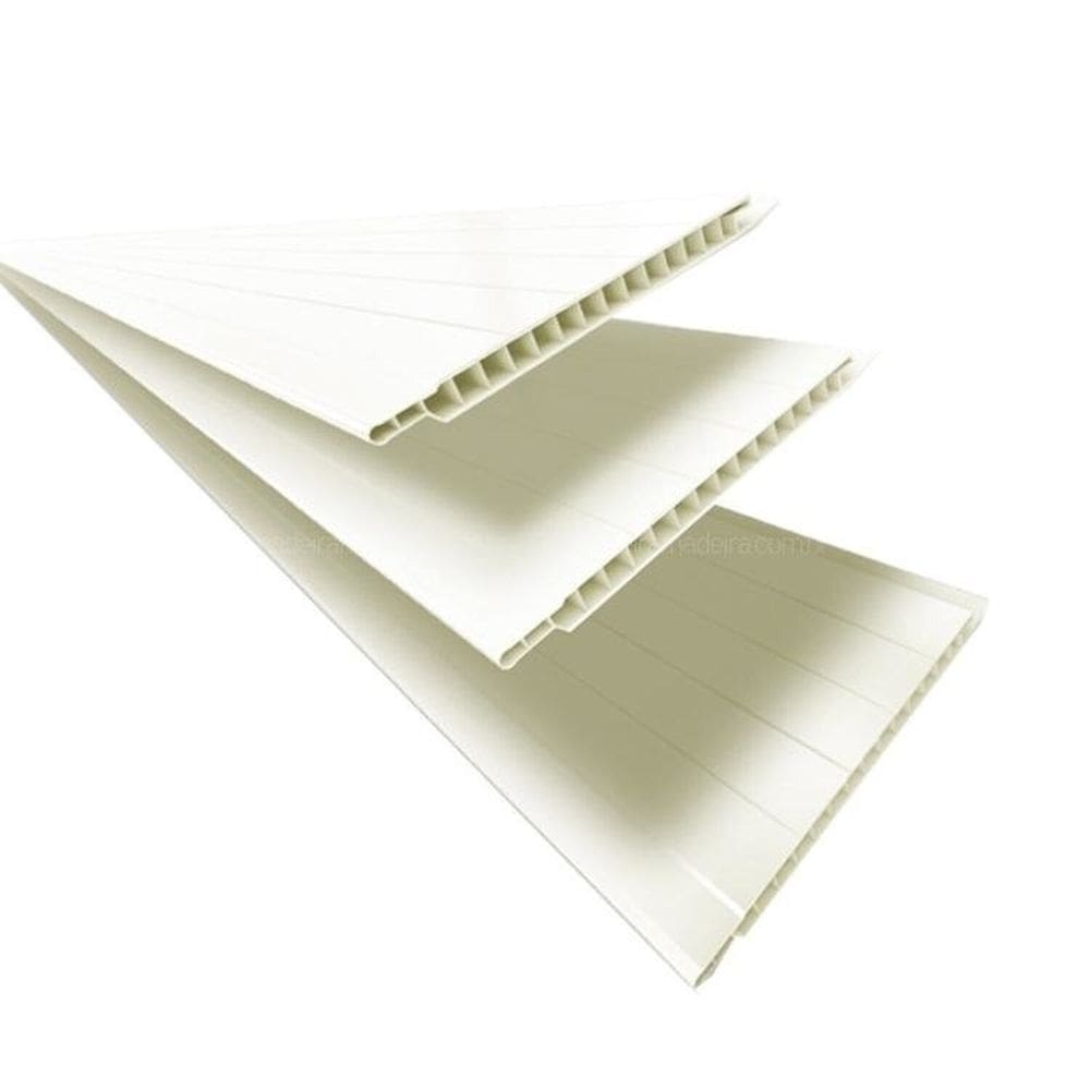 Kit 10 Caixas com 60 M² Forro de Pvc Polifort 8mm X 20cm X 3m m² Branco