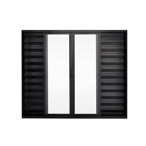 Veneziana 6 Folhas De Correr S/grade 1.00 X 1.00 Alumínio Preto Linha Modular - Hale