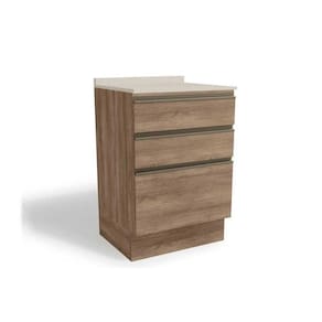 Balcão de Cozinha Modulado Maxxi G743 3 Gavetas c/Tampo 60cm Nogal/Orion - Kappesberg
