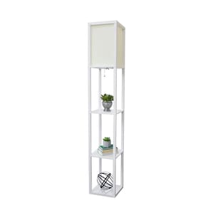 Luminária de chão Simple Designs LF1014-WHT-2PK Etagere, pacote com 2 unidades