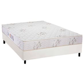 Conjunto Box Casal: Colchão Espuma Luckspuma D33 Supreme + Base CRC Courano White(138x188)