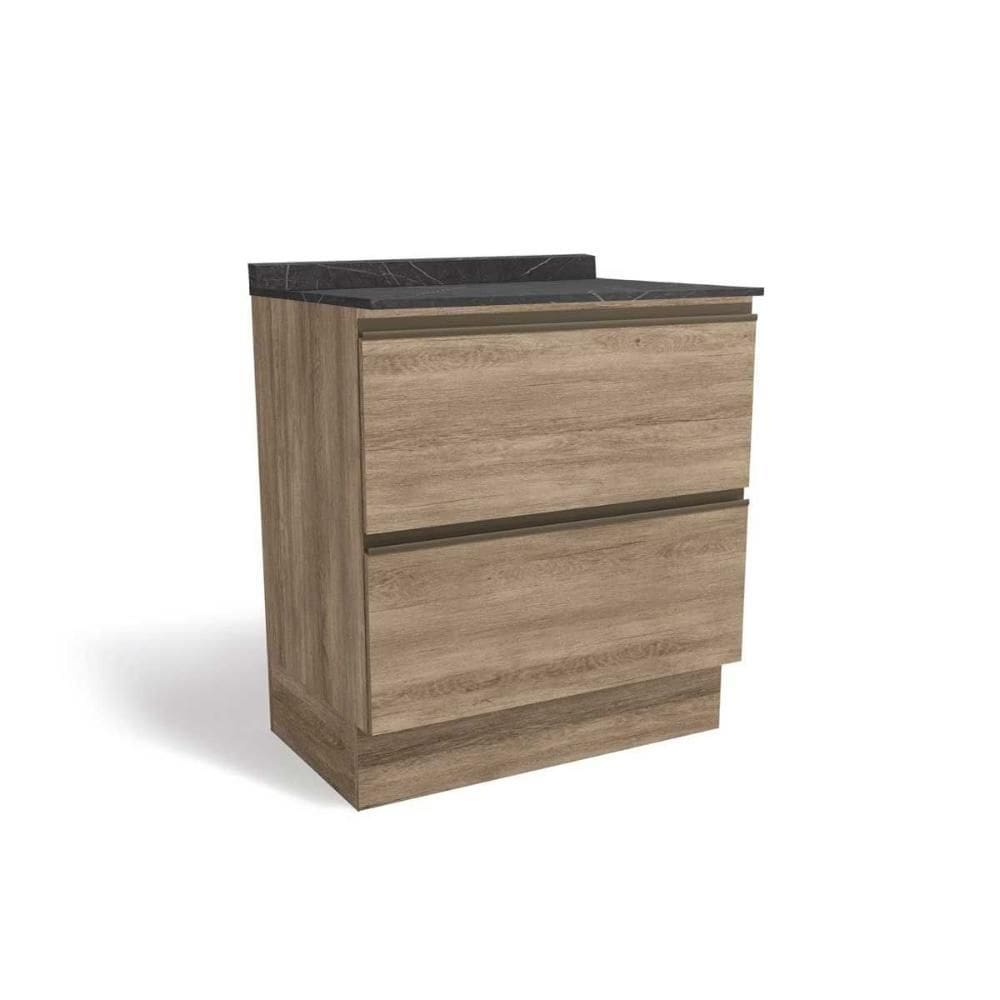 Gabinete de Cozinha Modulado Balcão Maxxi G755 2 Gavetas c/Tampo 80cm Nogal/Cinzel - Kappesberg