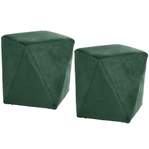 Kit 02 Puffs Ametista D02 Veludo Verde Musgo C-303