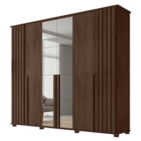 Guarda Roupa Casal Com Espelho 6 Portas Amsterdã Rv Móveis Noce