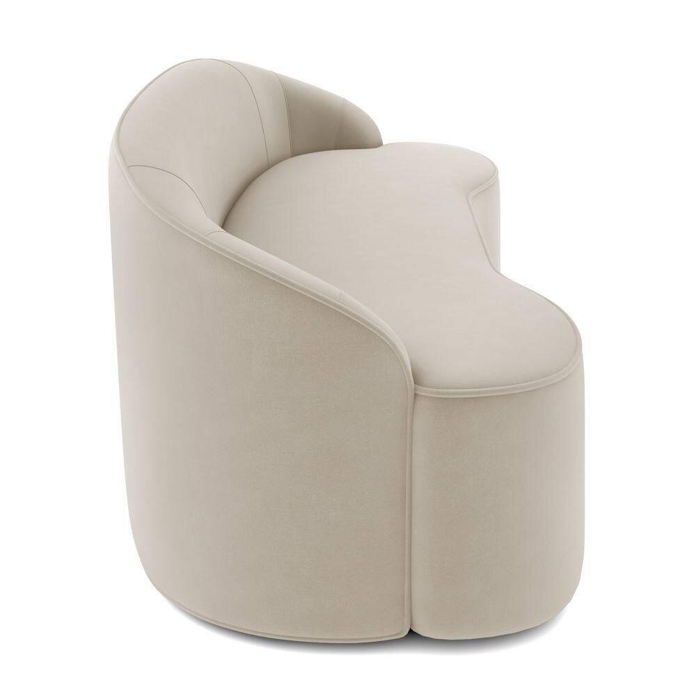 Sofá 5 Lugares Para Sala De Estar Living 300cm Theo D06 Veludo Creme - Mpozenato