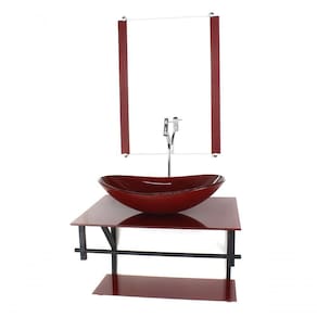 Gabinete De Vidro P/ Banheiro 60cm Cuba Com Torneira Cromada