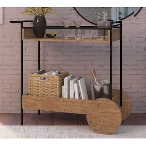 Aparador Bar Com Rodas Vermont Preto Fosco