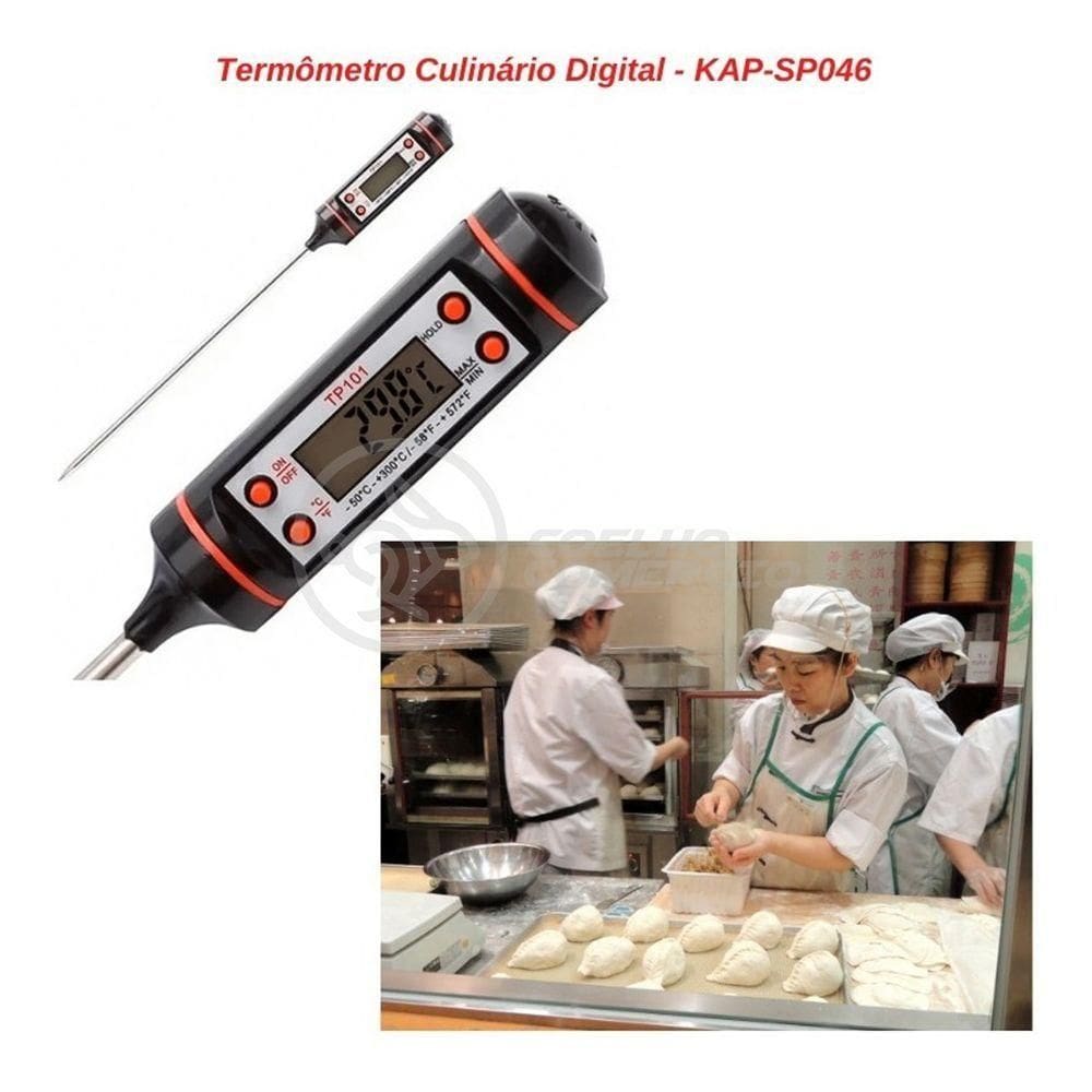 Termômetro Culinário Cozinha Digital Mede 50ºc A +300ºc