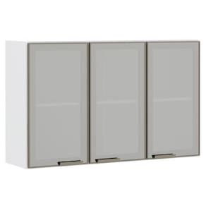 Armário Aéreo 120cm 3 Portas Em Inox E Vidro Reflecta Prata