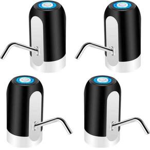 Kit 4 Bomba Dispenser Recarregável Usb Bebedouro Galão Preto