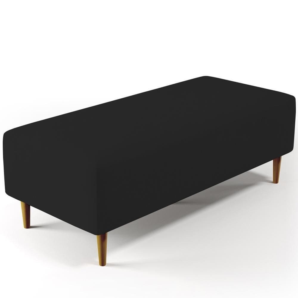 Puff Sala De Estar Bali Pés Palito 120x50 Cm Suede Preto