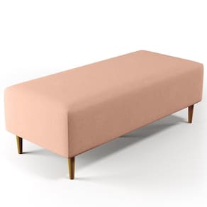 Puff Sala De Estar Bali W01 Pés Palito 120x50 Cm Linho Rosê