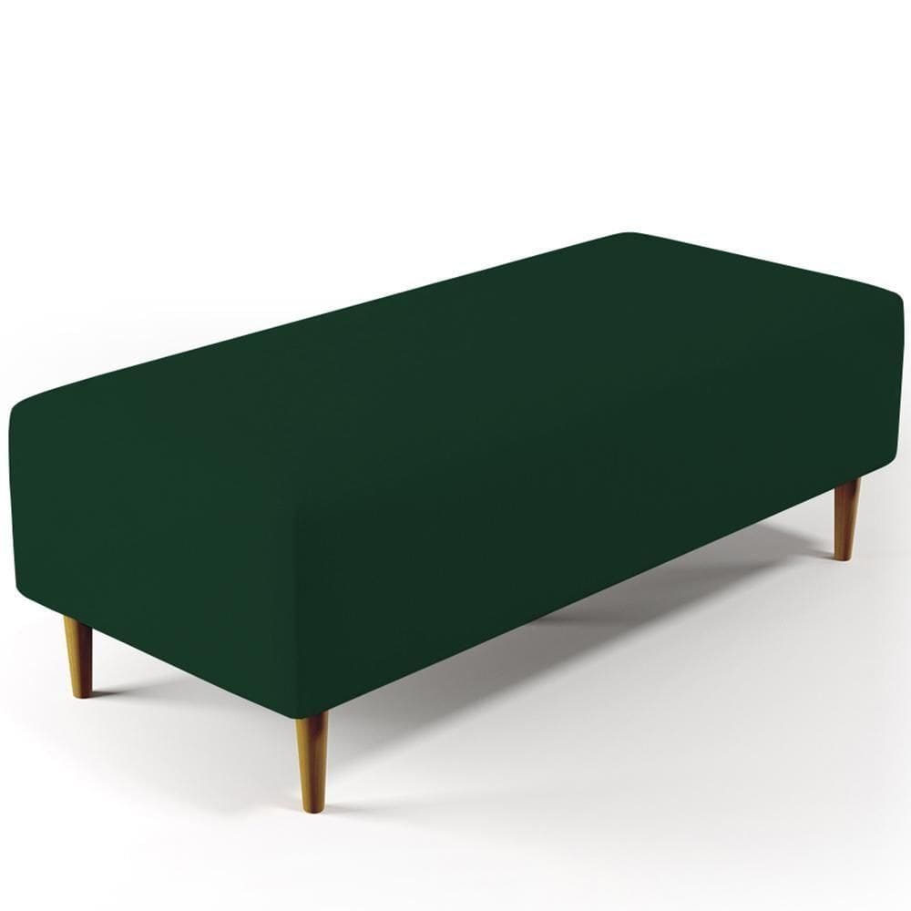 Puff Sala De Estar Pés Palito 120x50 Cm Suede Verde Musgo