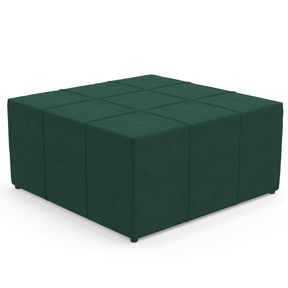 Puff Quadrado Milano 90x90cm W01 Suede Verde Musgo