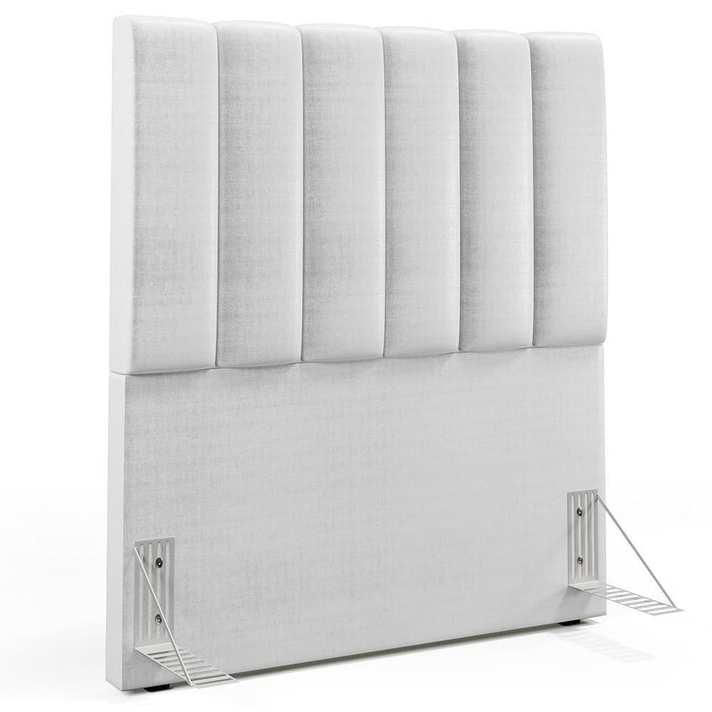 Cabeceira Cama Box Painel Solteiro 100 Cm Cinza Metalizado