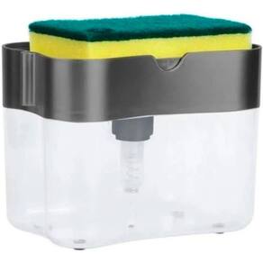 Dispenser De Detergente Para Cozinha Esponja Limpeza Louça Dosador