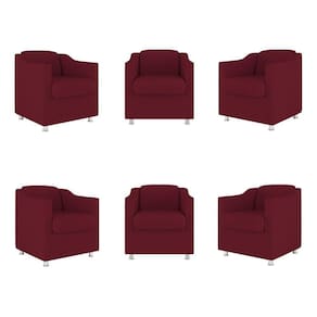 Kit 6 Poltronas Decorativas Tilla Consultório Recepção Sala Cor:marsala