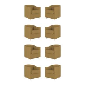 Kit 08 Poltronas Tilla Consultório Recepção Sala Suede Cor:capuccino