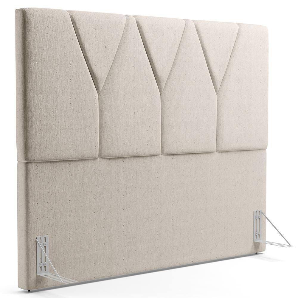 Cabeceira Cama Box Casal 140 Cm Aurora W01 Linho Cru