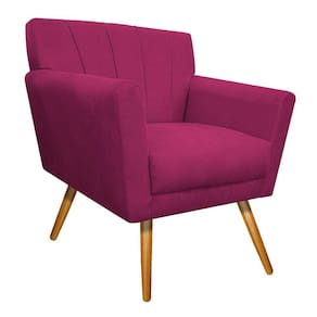 Poltrona Laura Pés Palito Mel Suede Pink Doce Sonho Móveis