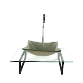 Cuba De Vidro Champanhe Com Tampo 60cm E Suporte Preto