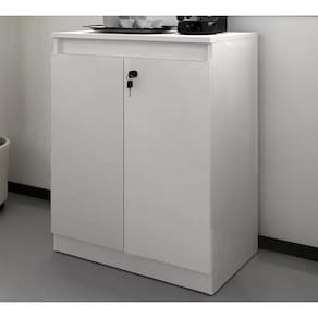 Balcão Para Escritorio 02 Portas Me4149 Branco Branco