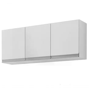 Armário Aéreo 120 Cm 3 Portas Andreia Branco Branco