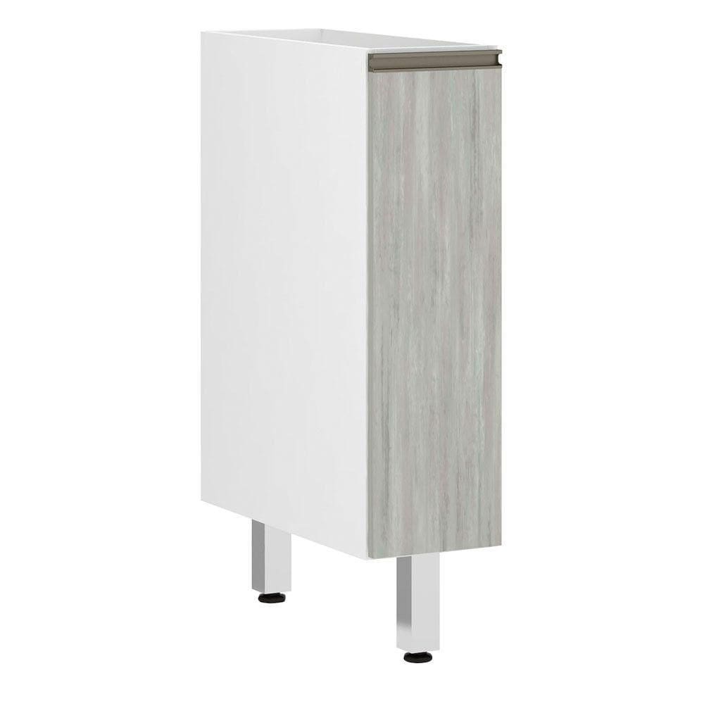 Balcão Sem Tampo 20cm Branco Com Concreto