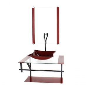 Gabinete De Vidro Para Banheiro 60cm Cuba Com Torneira Preta