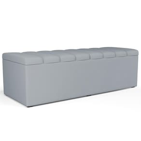 Calçadeira Recamier Baú Cama Casal Dália 140X50cm W01 Cinza
