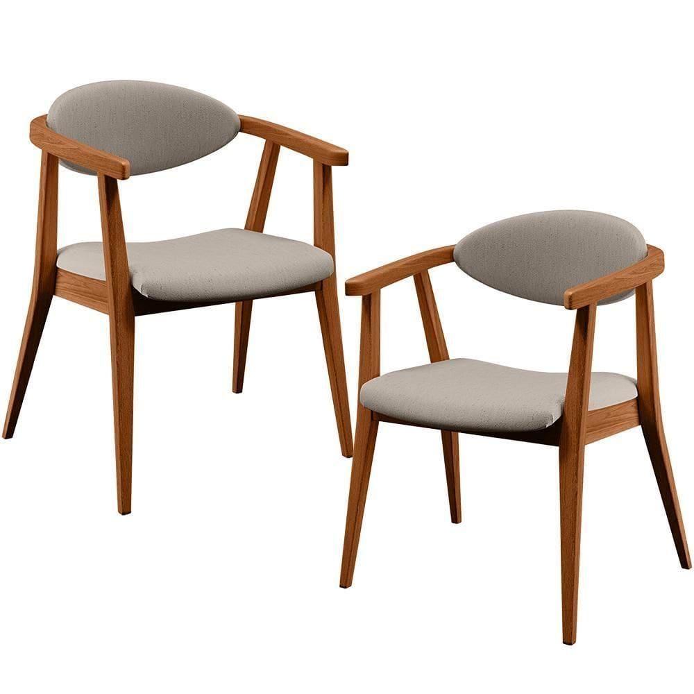 Kit 02 Poltronas Cecília Linho Bege