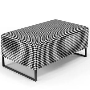 Puff Sala De Estar Cléo Base Ferro 90 Cm Suede Pied Poule