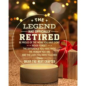 Presentes de aposentadoria Petalsun 2024 The Legend Has Retired Lamp