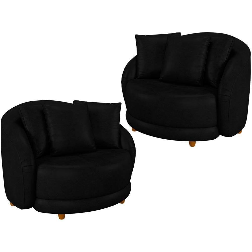 Kit 2 Poltronas Decorativas Pes Madeira Maly Corano Tcs 724 Moll Tcs 724