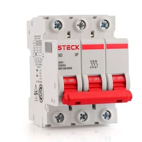 Steck, Disjuntor Termomagnético 3kA, 25A 3P, Curva C, Tripolar, Gelo, SDD63C25