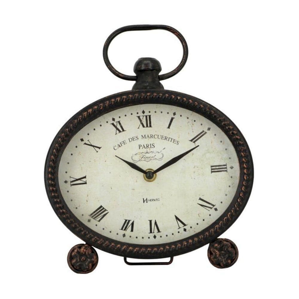 Relógio De Mesa Herweg Ouro Envelhecido 6396 Único