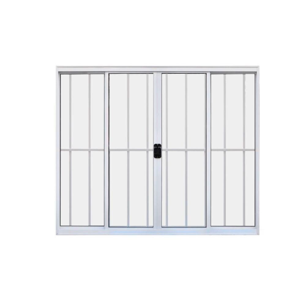 Janela 4 Folhas De Correr C/ Grade 1.00 X 1.00 Alumínio Branco Linha Modular - Hale