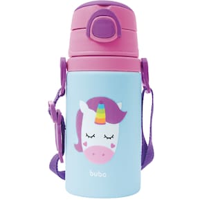 Garrafa De Alumínio Com Canudo Fun 450ml Fun Unicórnio Buba