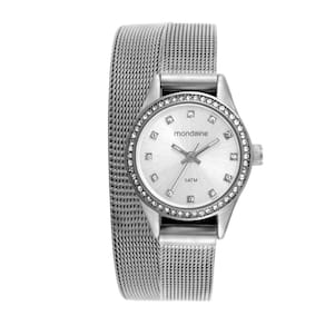 Relogio Mondaine Feminino Ref: 32827l0mvne3 Mesh Prateado 2 Voltas