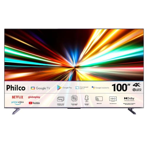 imagem-Smart TV 100 Philco Qled Google TV 4K P100SGA