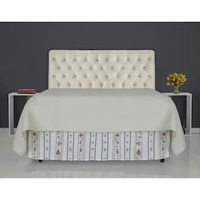 Cabeceira de Cama Box Casal Queen 158cm Pádua Veludo Marfim
