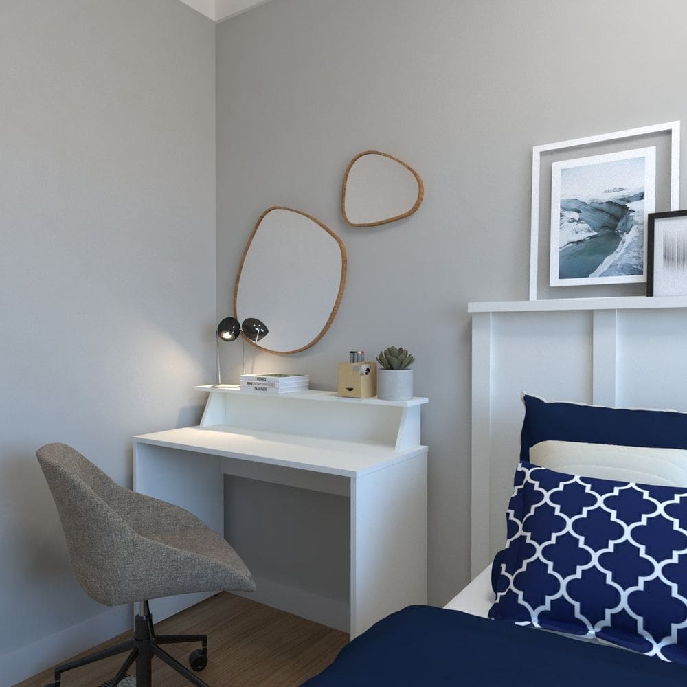 Mesa ou Escrivaninha para Home Office ou Escritório ou Quarto Branco