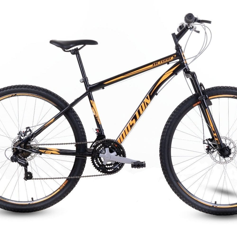 Bicicleta Netuno S Aro 29 Preto com Adesivo Laranja Houston Preto/ Verde