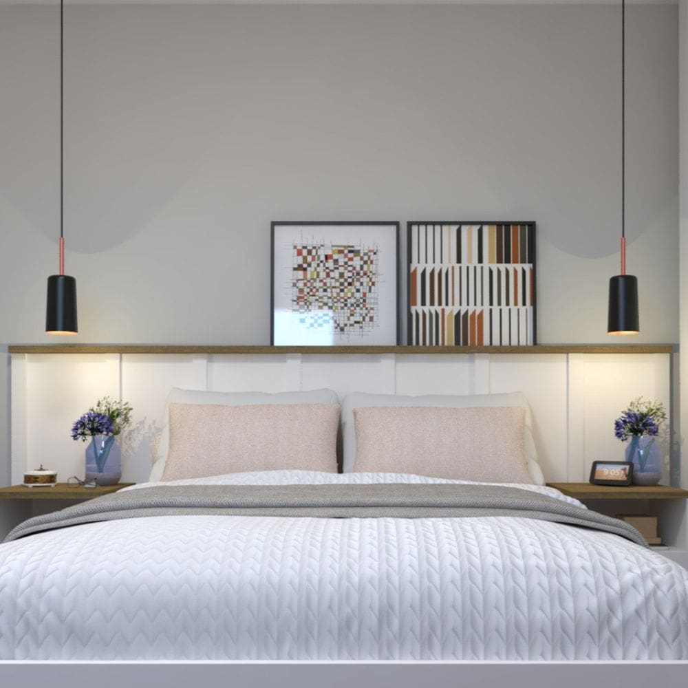 Cabeceira / Painel para Cama Queen Mista Yescasa Branco/Carvalho
