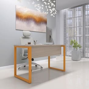 Mesa Madeira 134cm X 60cm M134/60p25 Nogueira/Laranja