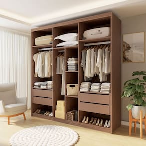 Closet Casal sem Portas 4 Gavetas Miami Cacau