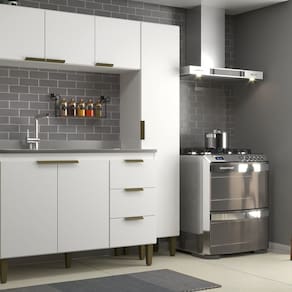 Cozinha Completa 3 Peças 6 Portas 3 Gavetas Bia Branco