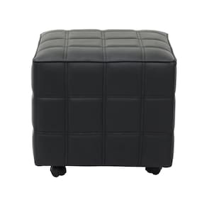 Puff Almofada Quadrado para Quarto Pt Preto